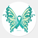 Ovarian Cancer Ribbon Butterfly Sticker