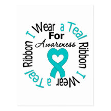Ovarian Cancer Ribbon For Awareness Post Card
