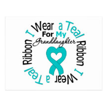 Ovarian Cancer Ribbon For My Granddaughter Post Card