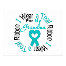 Ovarian Cancer Ribbon For My Grandma Postcards