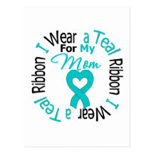 Ovarian Cancer Ribbon For My Mom Postcard