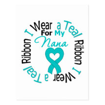 Ovarian Cancer Ribbon For My Nana Postcard