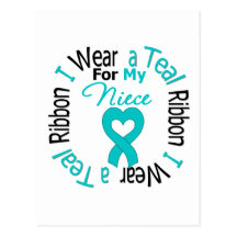 Ovarian Cancer Ribbon For My Niece Postcard