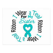 Ovarian Cancer Ribbon For My Sister Postcards