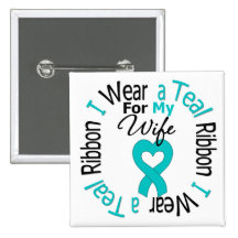 Ovarian Cancer Ribbon For My Wife Pin