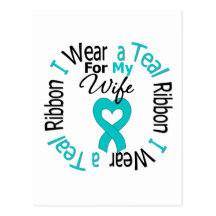 Ovarian Cancer Ribbon For My Wife Postcard