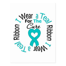 Ovarian Cancer Ribbon For The Cure Post Card