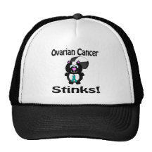 Ovarian Cancer Stinks Skunk Awareness Design Trucker Hats