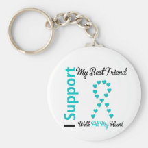 Ovarian Cancer Support Best Friend All My Heart Keychains