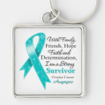 Ovarian Cancer Support Strong Survivor Keychains