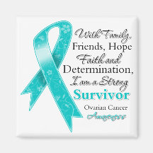 Ovarian Cancer Support Strong Survivor Fridge Magnet