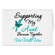 Ovarian Cancer Supporting My Aunt Greeting Cards