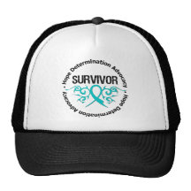 Ovarian Cancer Survivor Tribal Ribbon Mesh Hat
