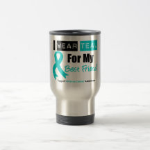 Ovarian Cancer Teal Ribbon For My Best Friend Mugs