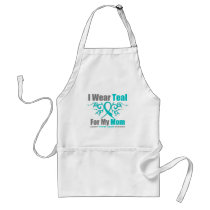 Ovarian Cancer Teal Tribal Ribbon Mom Apron