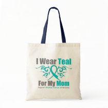 Ovarian Cancer Teal Tribal Ribbon Mom Bag