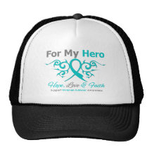 Ovarian Cancer Tribal Ribbon Hero Hats