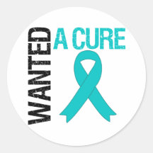 Ovarian Cancer Wanted A Cure Round Stickers