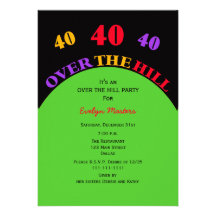 Over the Hill 40th Birthday Party Invitation