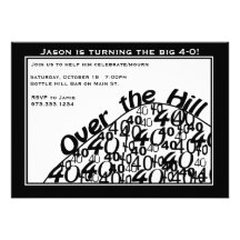 Over the Hill 40th Birthday Party Invitation