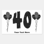 Over The Hill 40th Birthday (personalized) Rectangular Sticker