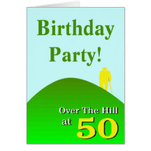 Over The Hill 50th Birthday Party Invitations Cards