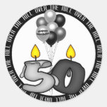 Over the Hill at 50 Birthday Stickers