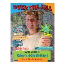 Over the Hill Birthday Party Magazine Cover Invite