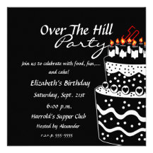 Over The Hill Birthday Party Personalized Invites