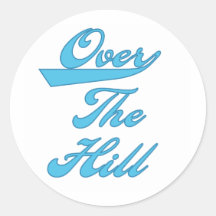 Over the Hill Blue Stickers