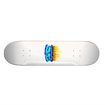 Over The Hill Flaming Birthday Cake Skate Board Deck