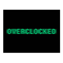 Overclocked green postcard