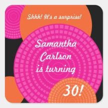 Overlapping Circles Birthday Sticker