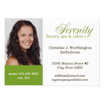 Oversize green custom headshot company logo business cards