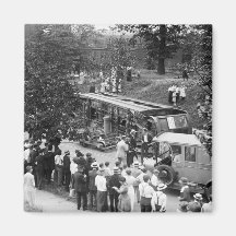 Overturned Street Car, 1910s Fridge Magnets