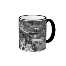 Overturned Street Car, 1910s Mugs