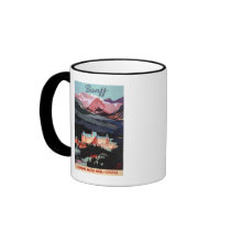 Overview of the Banff Springs Hotel Poster Coffee Mugs