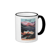Overview of the Banff Springs Hotel Poster Coffee Mugs