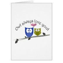 Owl always love you, with 3D heart Card