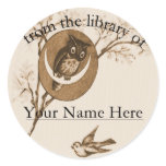 Owl and Bird Bookplate