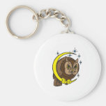 Owl and Moon Tattoo Design keychains