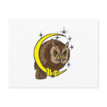 Owl and Moon Tattoo Design Postcard