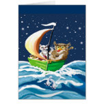 owl and the pussycat went to sea greeting card