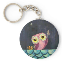 Owl Art - Catch A Falling Star Keychain