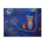 Owl Art Postcard - "The Forest At Night"