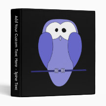 Owl at Night. Blue, black. Binder