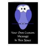 Owl at Night. Blue, black. Greeting Cards