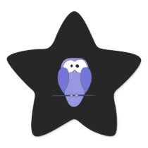 Owl at Night. Blue, black. Stickers