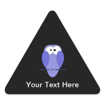 Owl at Night. Blue, black. Sticker