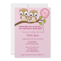 Owl Baby Shower Invitations Girl Mommy Daddy